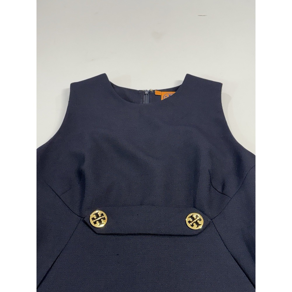 Tory Burch Women Brynn Navy Sleeveless Ponte Wool Blend Dress Size 8 Old Money - Picture 9 of 12